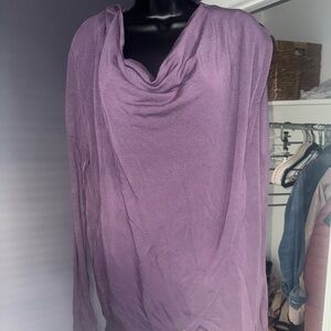 Athleta Lavender Cowl Neck Long Sleeve Top